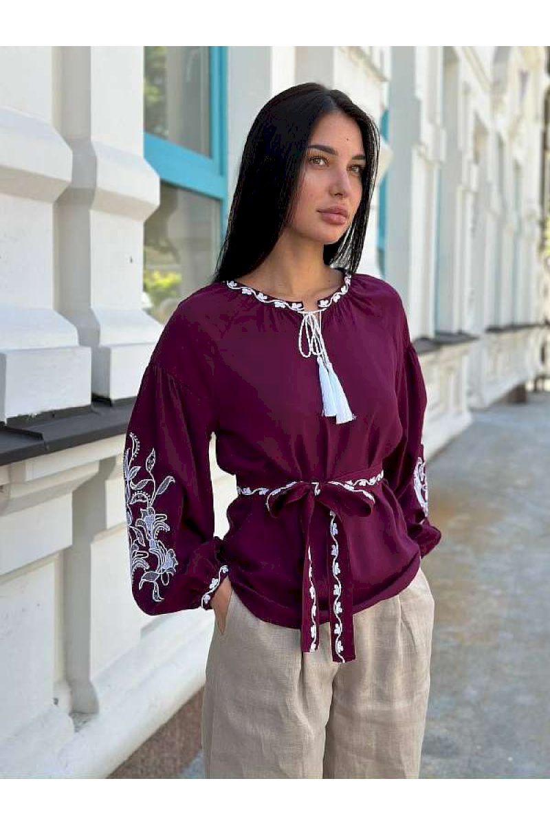 Burgundy Embroidered Vyshyvanka Harmony